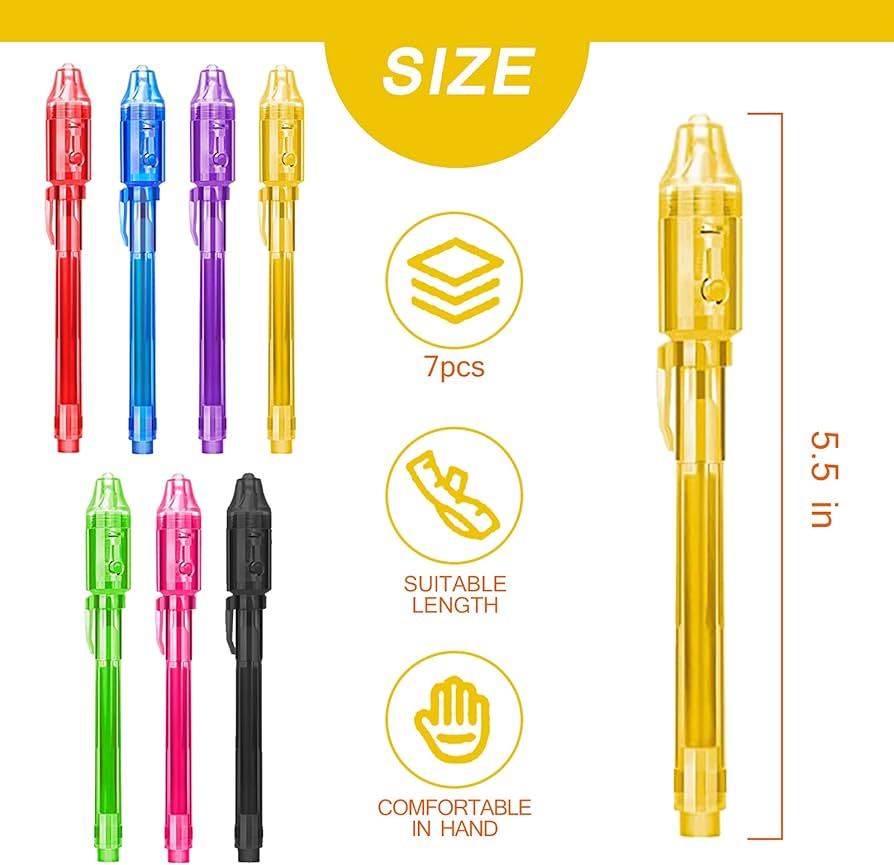 Amazon.com: ZUNTENG Invisible Ink Pens, 28pcs Spy Pens with UV
