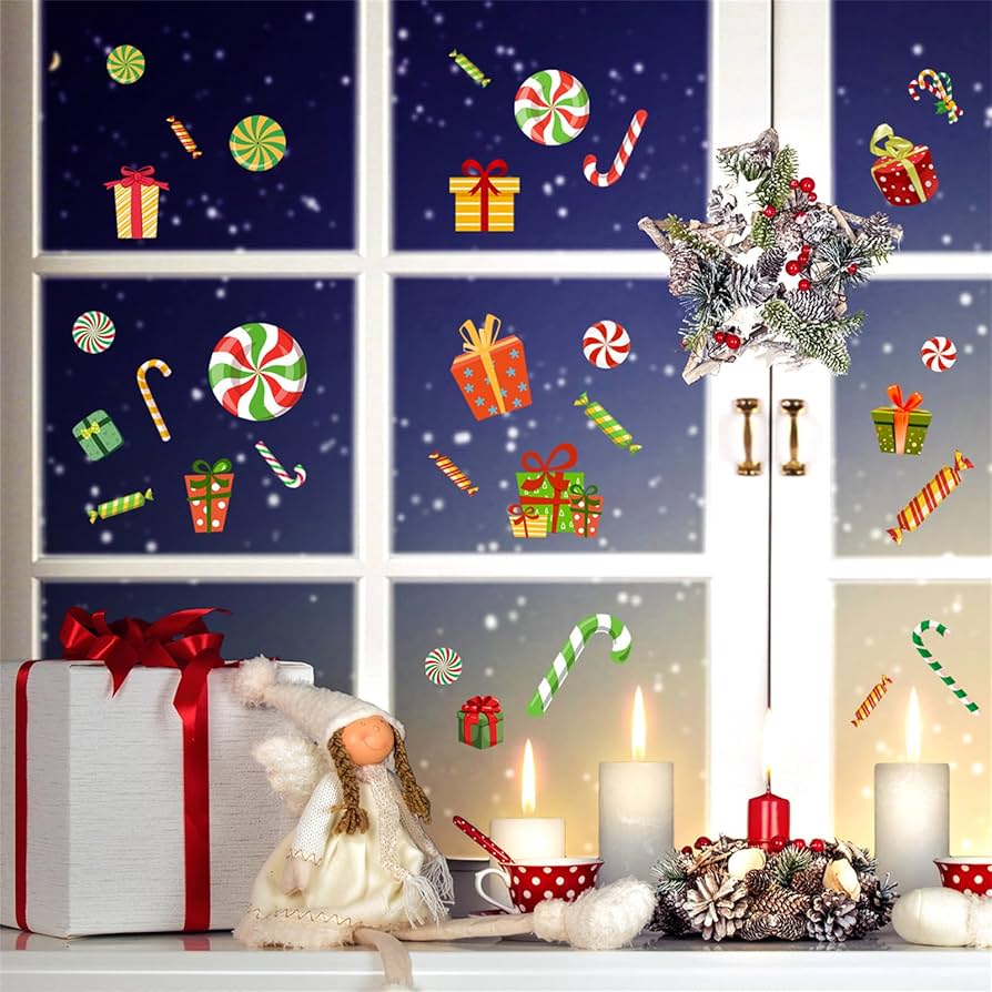 Amazon.co.jp: HOTIYOK クリスマス ウォールステッカー 窓 シール 漫画