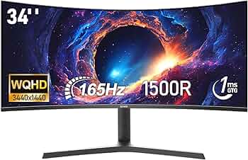 Amazon.co.jp: AESNO 34インチ ゲーミング モニター 湾曲 UWQHD 165Hz
