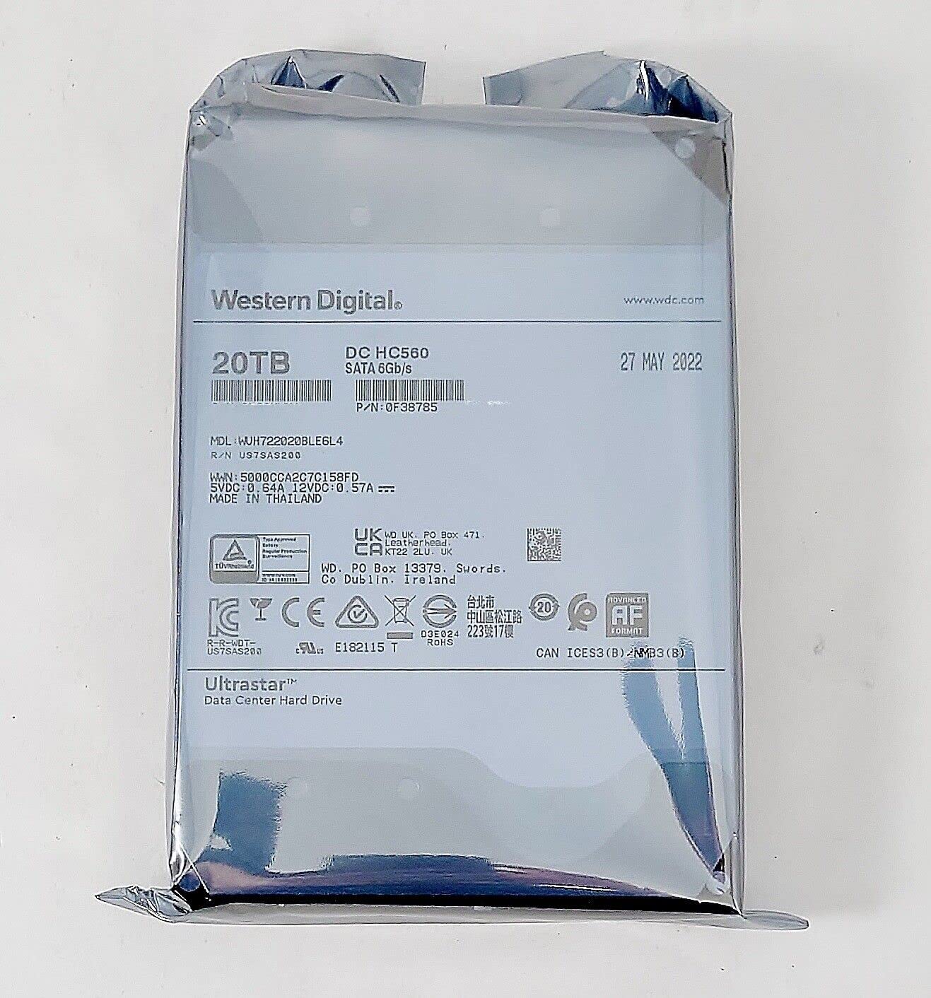 Amazon.com: WD Ultrastar HC560 WUH722020BLE6L4 20TB 7200RPM 3.5