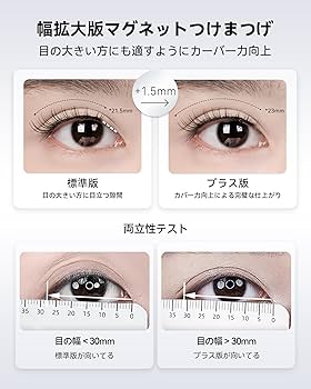 Amazon | WOSADO マグネットつけまつ毛 、No.1+ナチュラルブラック
