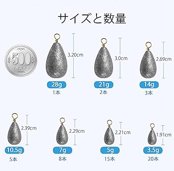 Amazon | SHADDOCK 釣りシンカー ナスオモリセット ワームシンカー