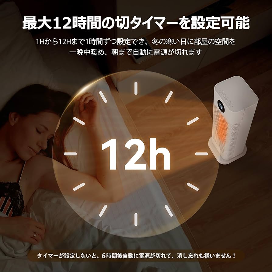 Amazon | 電気ファンヒーター セラミックヒーター 【エコモード&節電