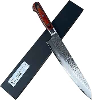 Amazon | 堺孝行 槌目ダマスカス VG10割込み 33層 牛刀240mm 07396