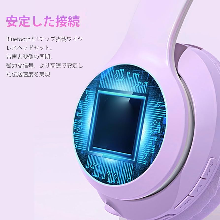 Amazon.co.jp: ヘッドフォン、オーバーイヤーヘッドセット HD (紫