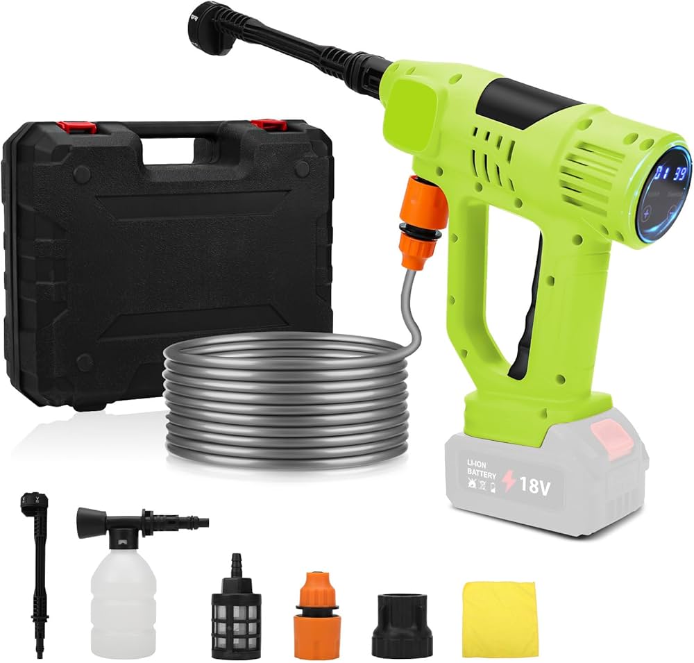 Amazon | bumxca 高圧洗浄機 コードレス 充電式 【新登場強化版·10段階
