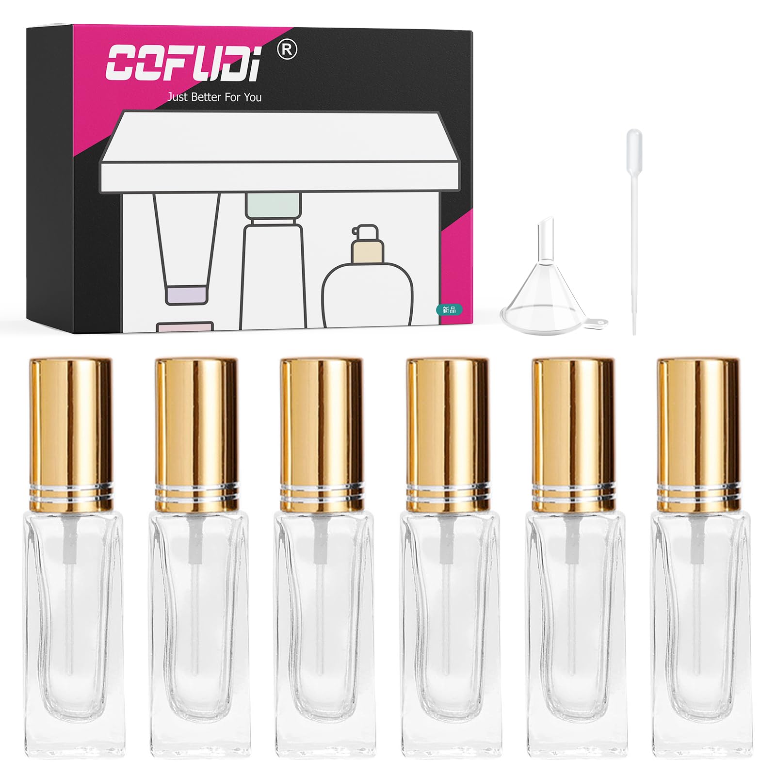 Amazon.co.jp: アトマイザー 10ml 香水スプレーボトル 6本 方形