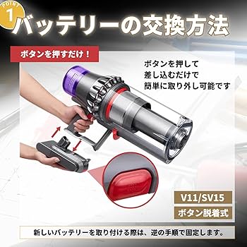 Amazon.co.jp: ダイソン互換 V11 SV15 バッテリー 掃除機 交換用
