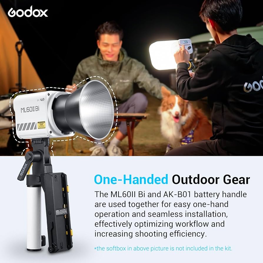 Amazon.com : Godox ML60IIBi with Handheld Bracket, 70W Bi-Color
