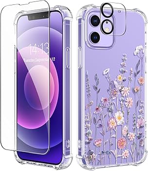 Amazon.com: GVIEWIN for iPhone 12&iPhone 12 Pro Case Floral, with