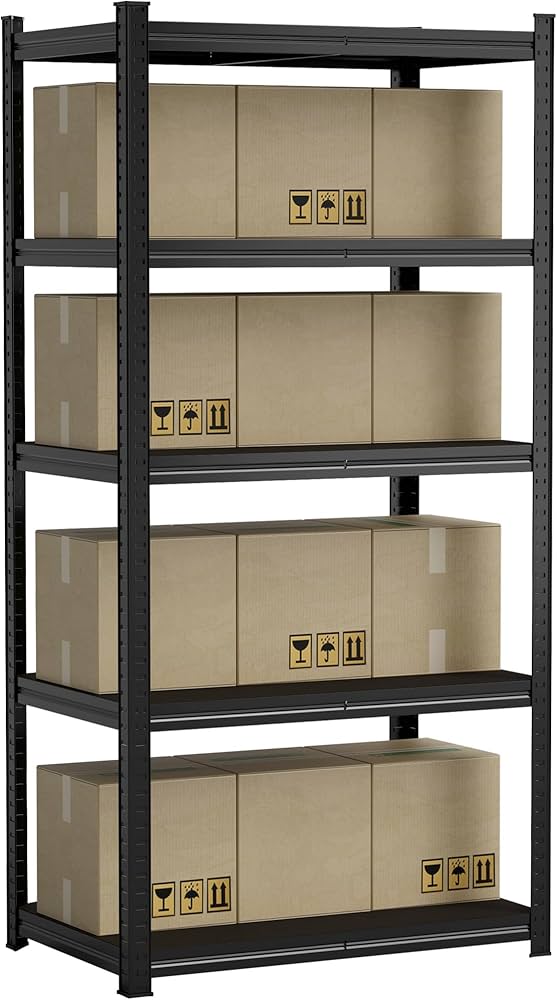 Amazon｜スチールラック 5段 幅90*奥行55*高さ180cm メタルラック 棚