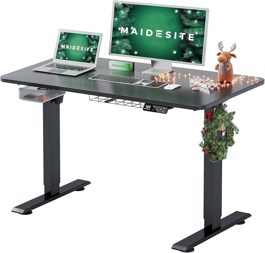Amazon | Maidesite 電動昇降デスク パソコンデスク 昇降デスク 幅120