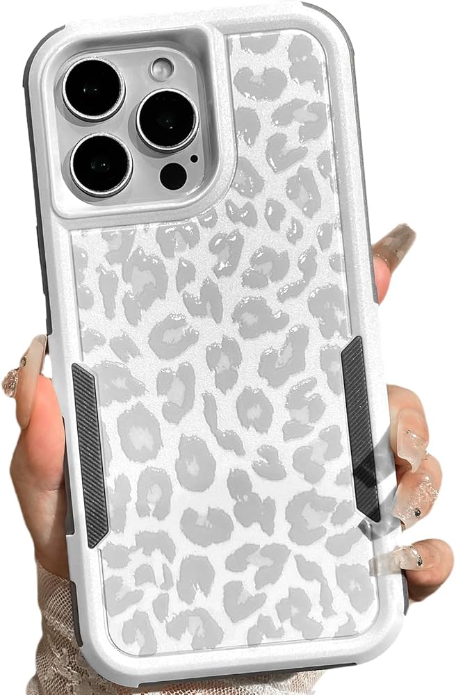 Amazon.com: Burmcey Case for iPhone 16 Pro White Leopard Light