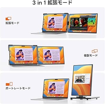 Amazon.co.jp: デュアルモニター Omiodo 14.1インチ 1200P FHD