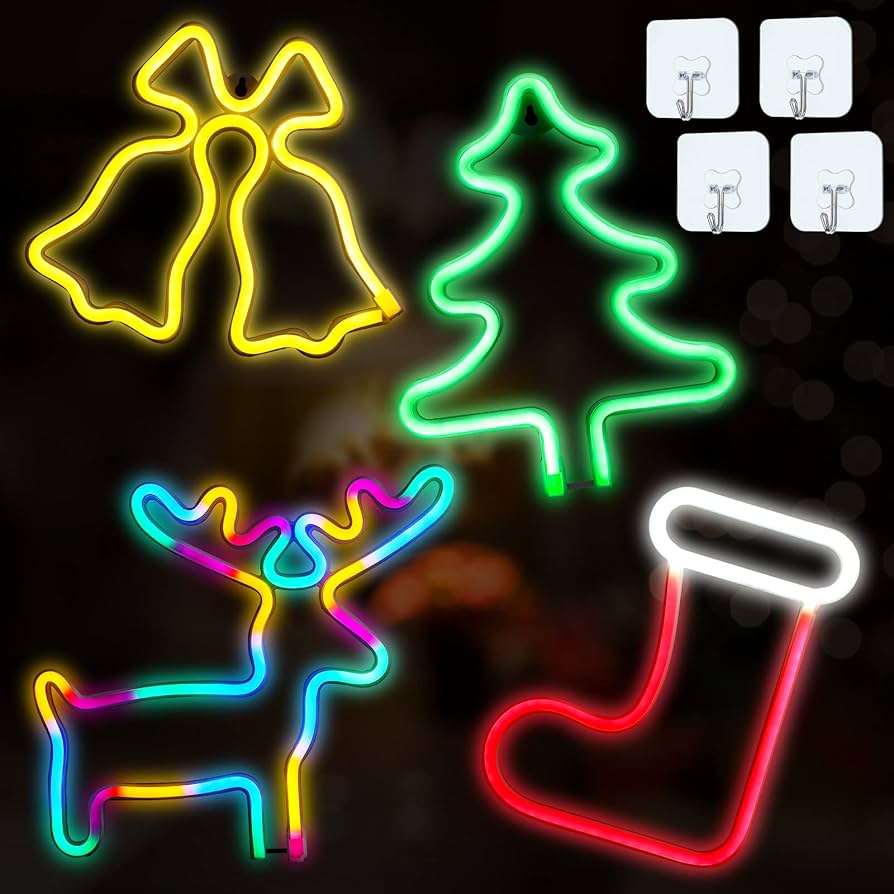 Amazon.co.jp: クリスマスネオンサイン ネオンライト 電池式 ネオン