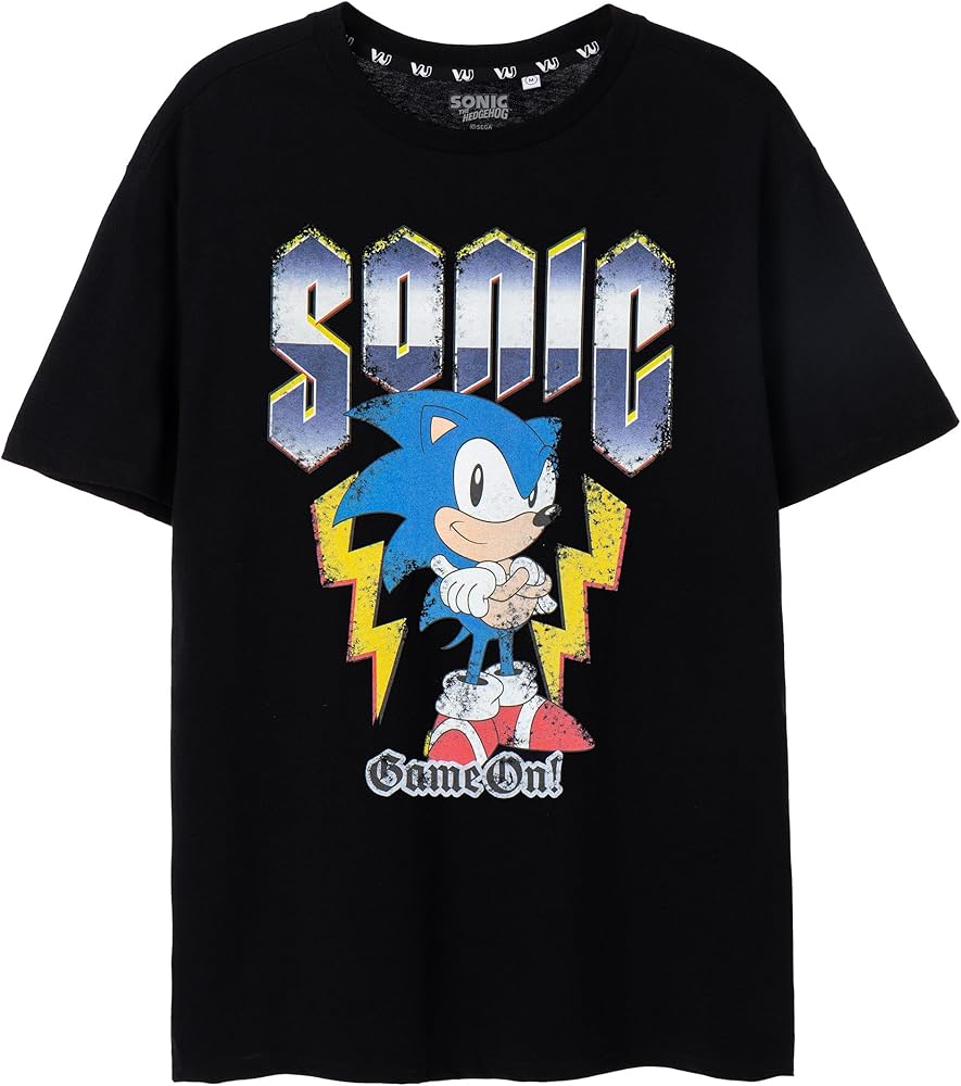 Sonic The Hedgehog Black Men's Short-Sleeved T-Shirt | Game On