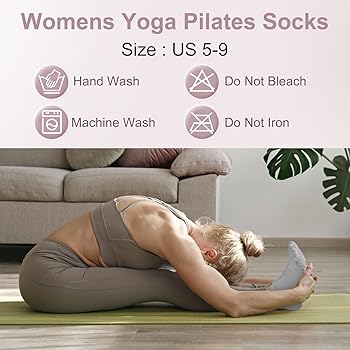YSense 6 Pairs Pilates Socks with Grips for Women Non Slip Grip