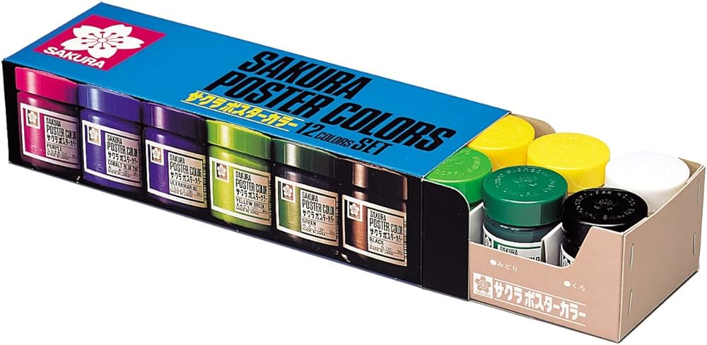 Amazon.co.jp: サクラクレパス 絵の具 ポスターカラー 30ml 12色セット
