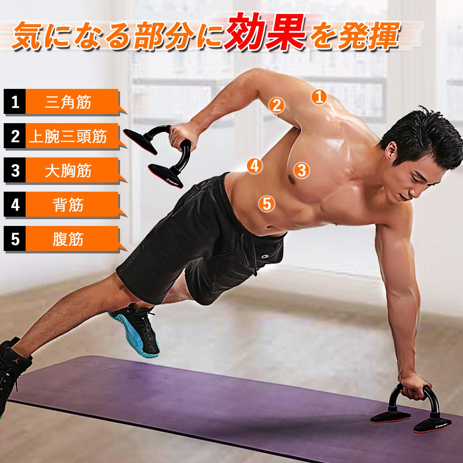 Amazon | WinLine プッシュアップバー 腕立て伏せ 筋トレ 肉体改造