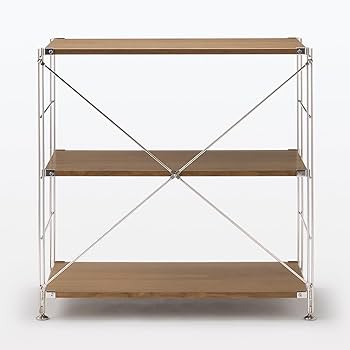 Amazon｜無印良品 ステンレスユニットシェルフ ウォールナット材棚