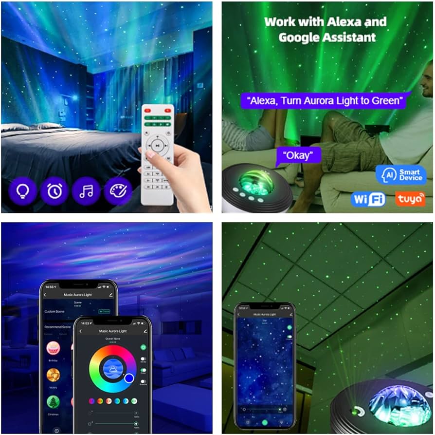 Amazon.co.jp: 【48種点灯モード＆最新北極光 APP・音声制御式