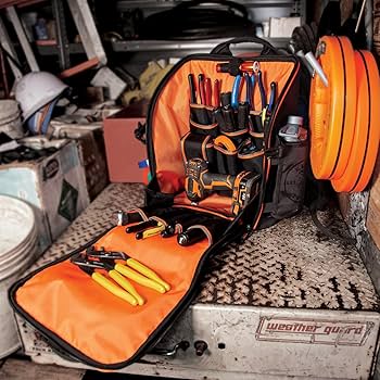 KLEIN TOOLS 55482 Tool Bag Backpack, Heavy Duty Tradesman Pro Tool