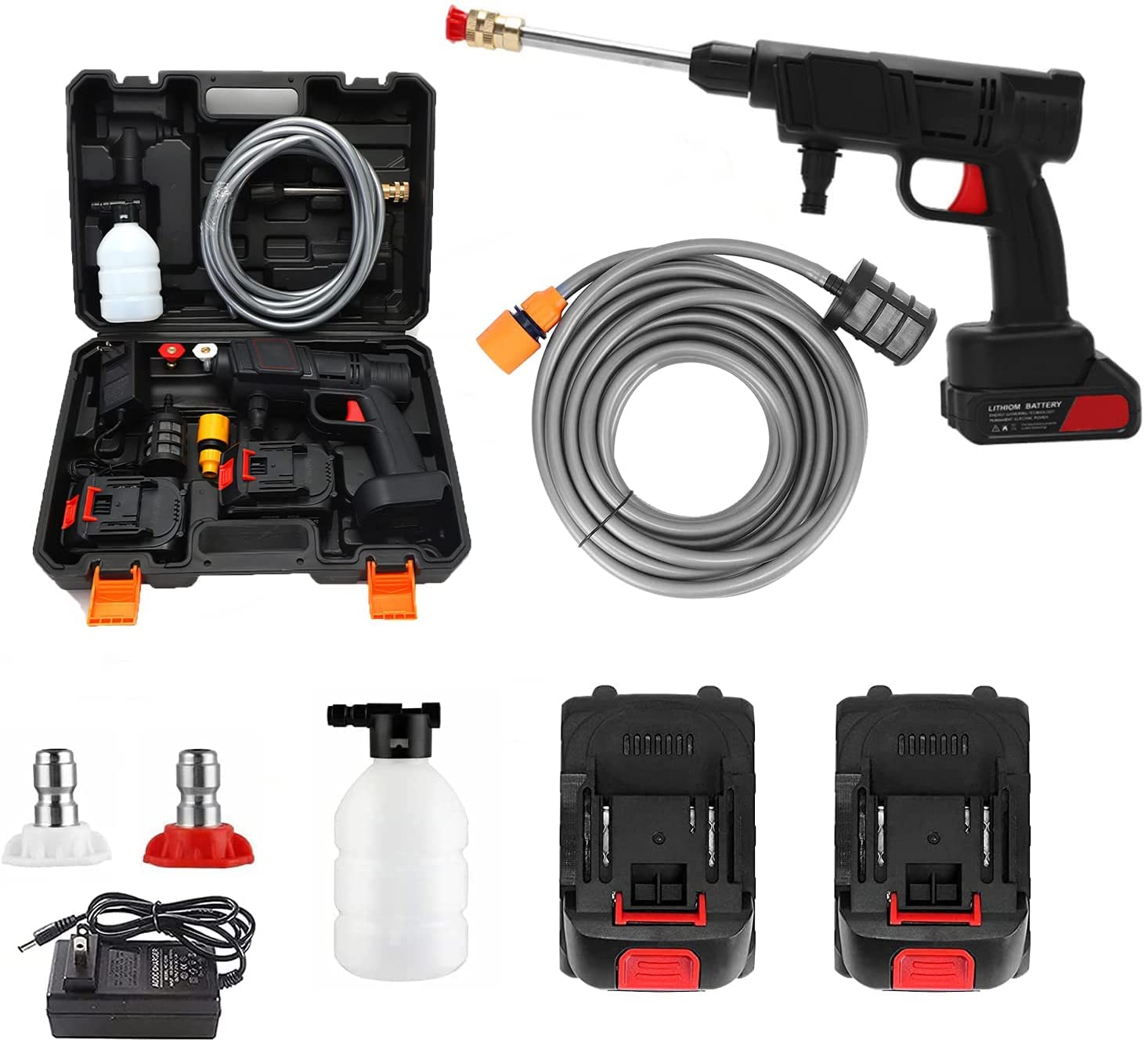 Amazon | 高圧洗浄機 コードレス高圧洗浄機 充電式 コンパクト洗浄機 2