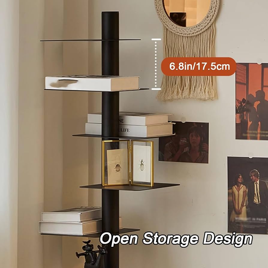 Amazon｜金属製回転式本棚、9段縦型本棚、多層設計本棚、頑丈な本棚