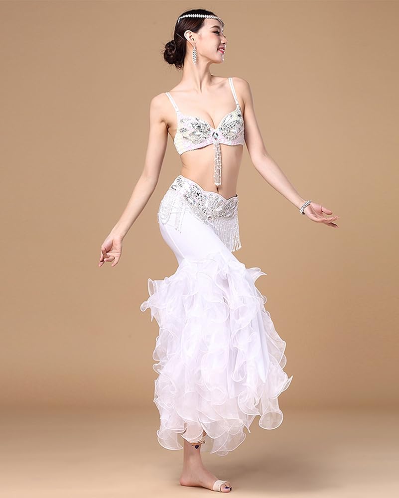 Amazon.co.jp: [L-night](エル‐ナイト)ベリーダンス衣装 3点セット白