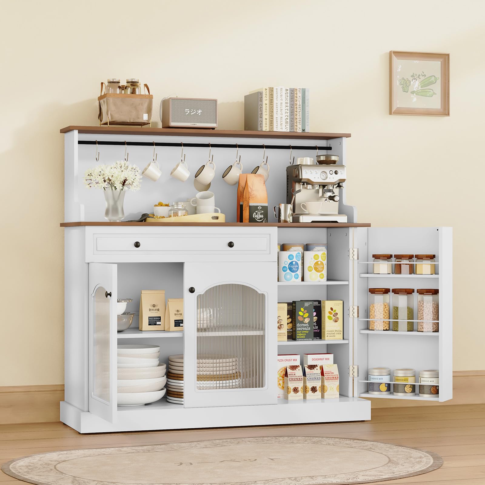 Amazon｜HOLTICO(ホルティコ) 食器棚 レンジ台 キッチン収納 キッチン