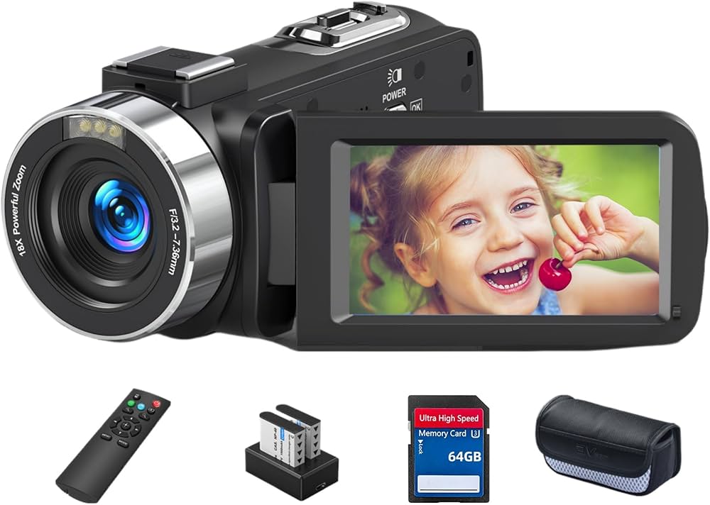 Amazon | ビデオカメラ 8K HDMI出力WIFI機能6400万画素18倍