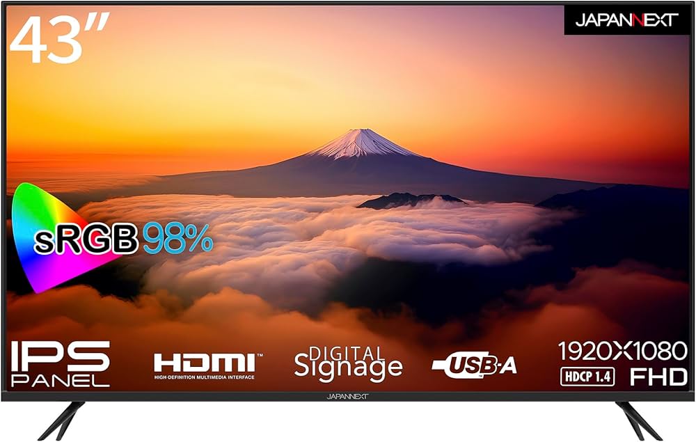 Amazon.co.jp: JAPANNEXT 43インチ モニター フルHD 1920x1080解像度