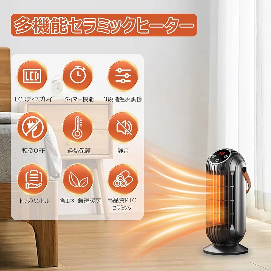 Amazon | SHANAR セラミックヒーター 電気ストーブ ヒーター 暖房器具