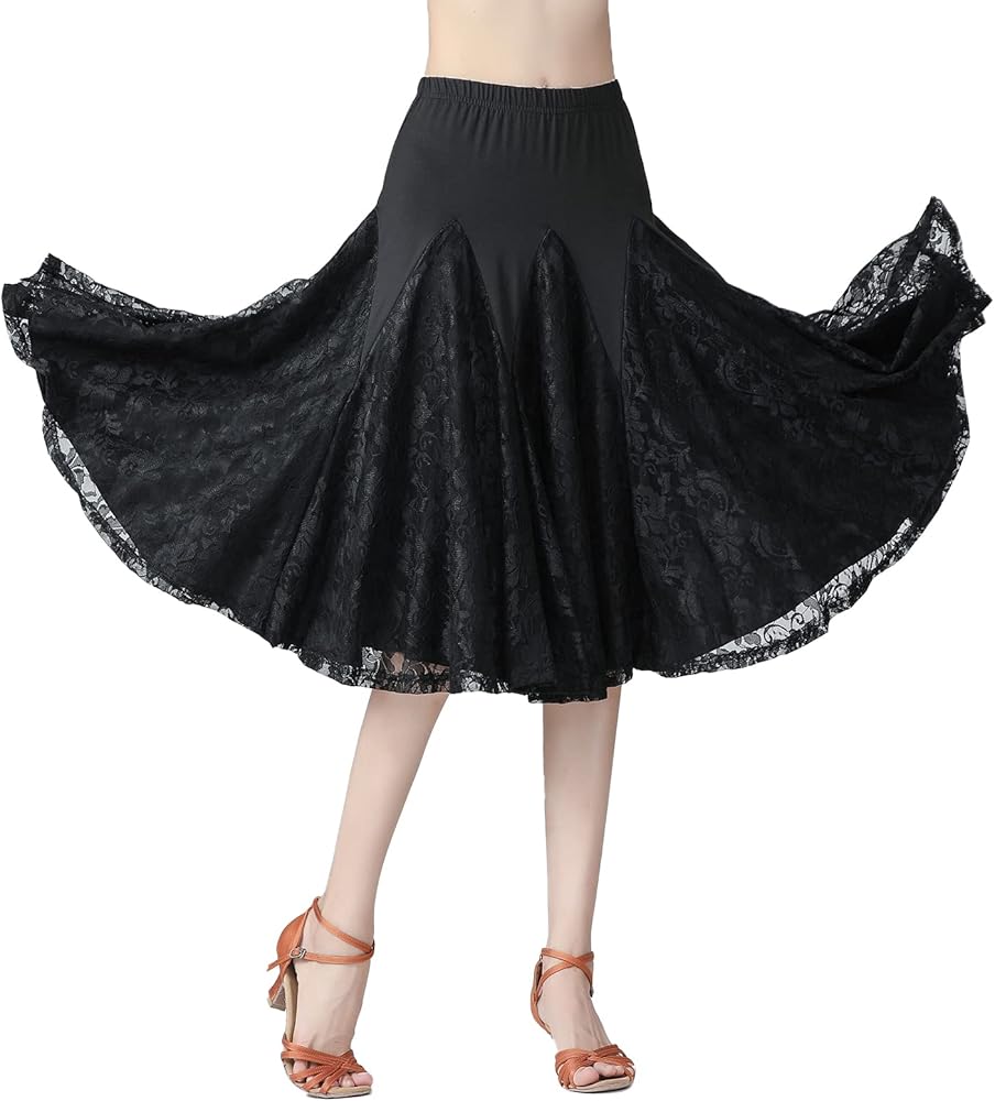 Amazon.co.jp: [STARRYDANCE] 社交ダンス スカート レース フレア