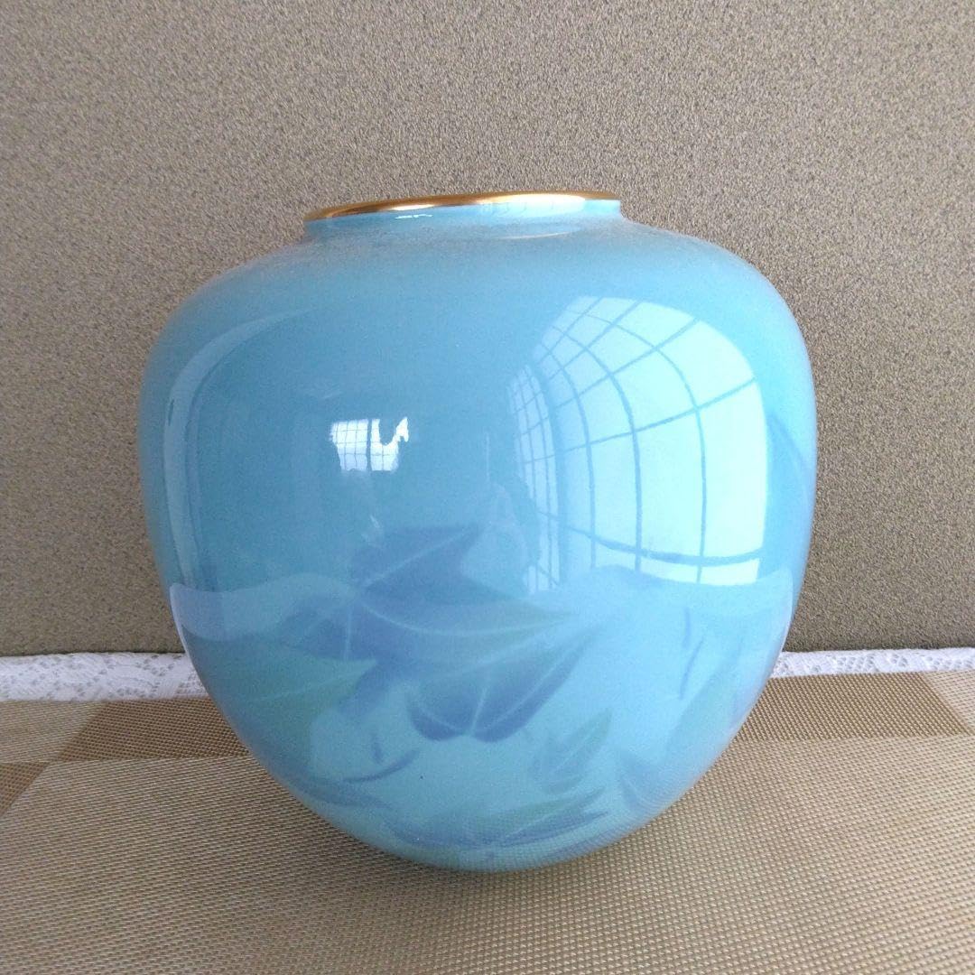 Amazon.co.jp: 深川製磁 色絵彩磁 ブルーフラワー 花瓶 有田焼