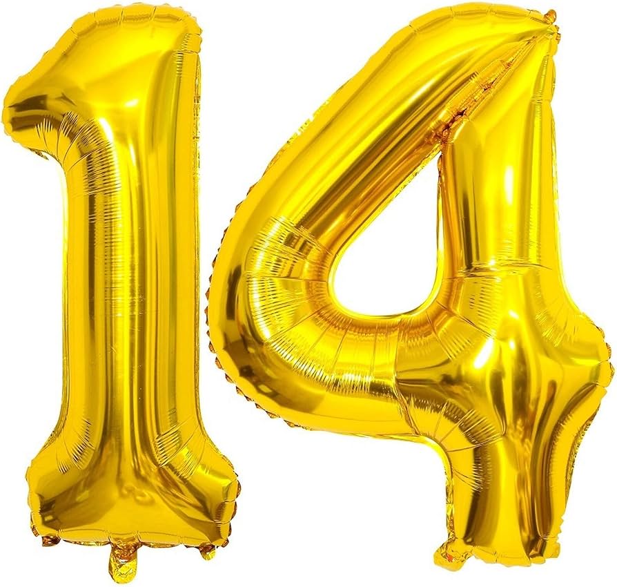 Amazon | 40インチ ゴールド 14 数字 風船 巨大 14個 フォイル