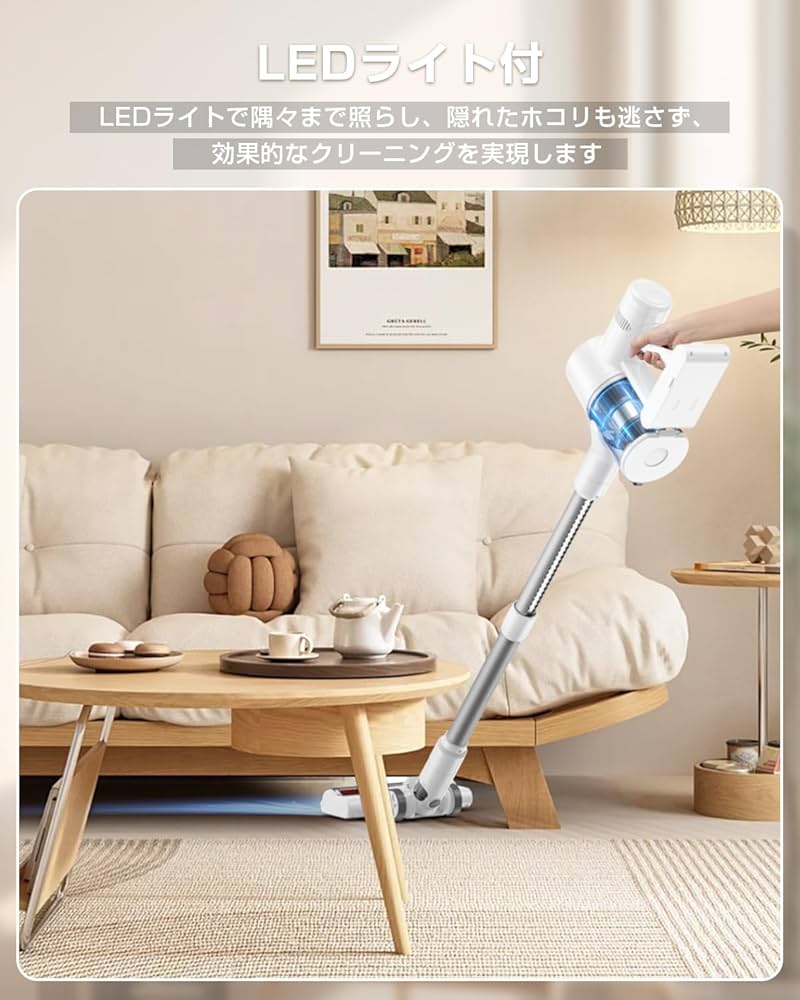 Amazon | AZMKOO 掃除機 コードレス サイクロン 30Kpa超 強力吸引 60