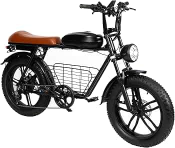 Amazon | Houpet 電動アシスト自転車 レトロ調 20インチ 極太タイヤ