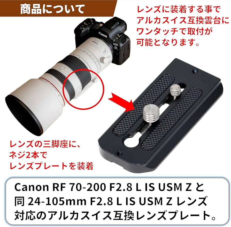 Amazon | F-Foto レンズプレート for Canon RF 70-200mm F2.8 L IS USM