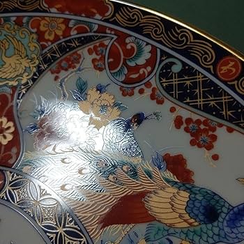 Amazon.co.jp: 有田焼 丸五謹製 伊万里 花鳥 牡丹 孔雀 色絵 金襴手