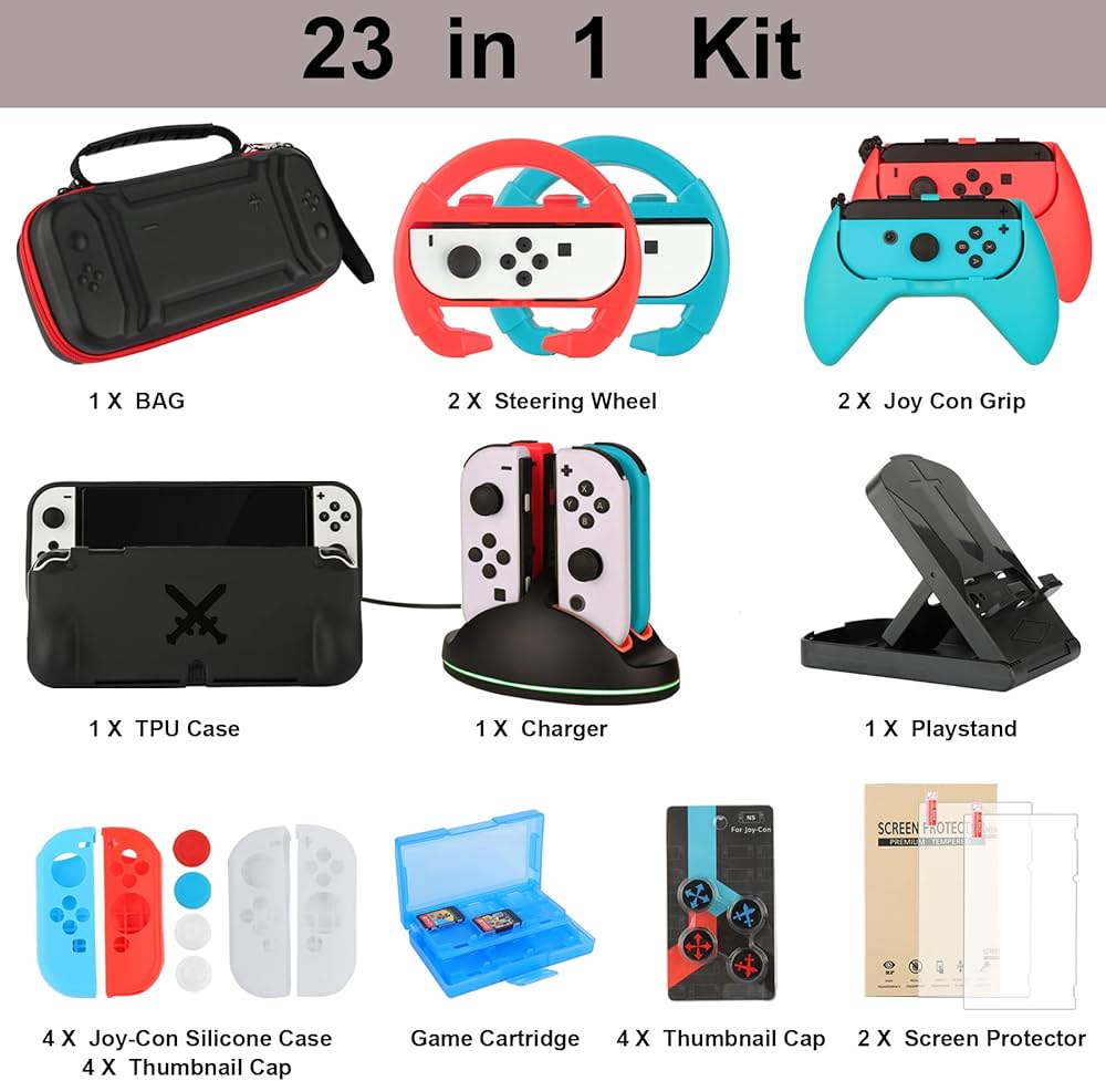 Amazon.com: Accessories Bundle Pack for Nintendo Switch OLED Model