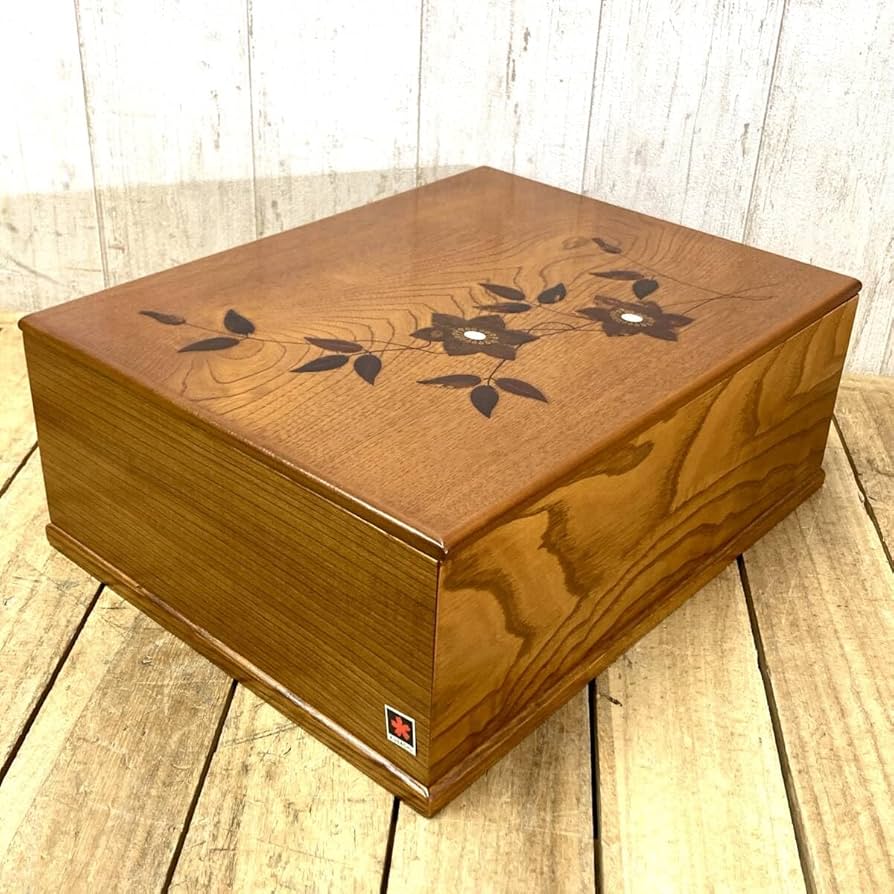 Amazon.co.jp: ＊くさ忠TK-54引出し付文庫桜皮貝入鉄仙木製文箱引出