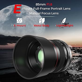 Amazon.co.jp: Lightdow for Sony 85mm F1.8 固定レンズ中望遠レンズ単