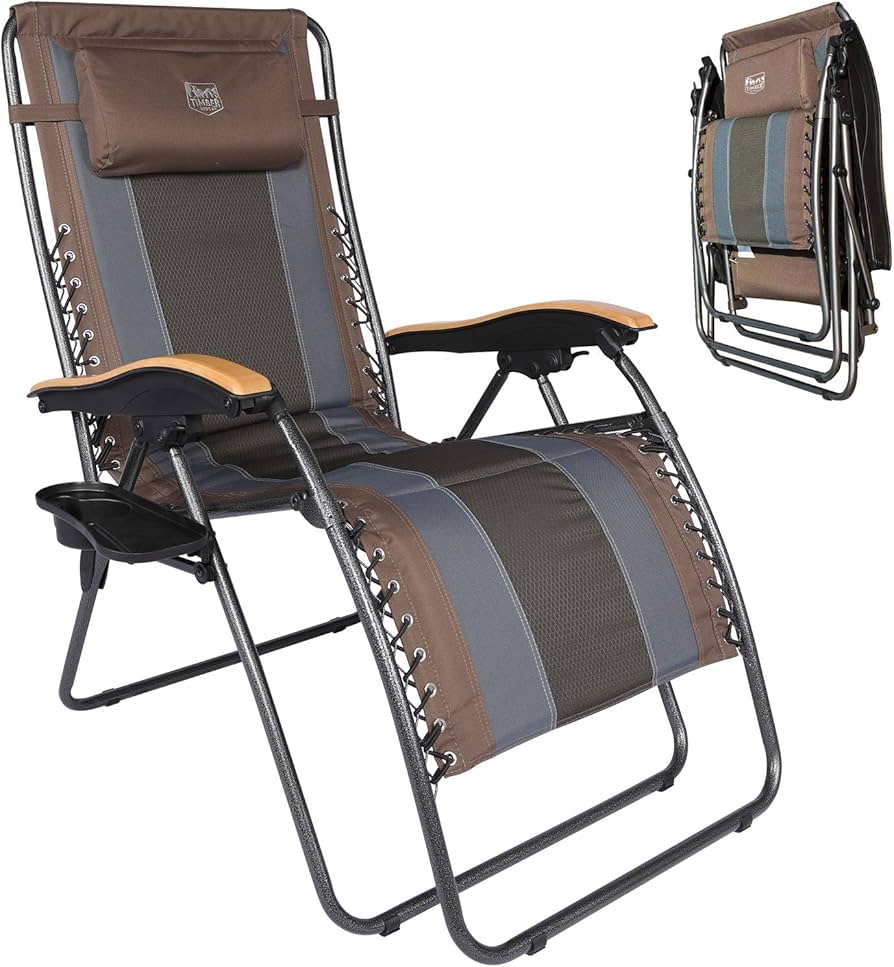 Amazon｜TIMBER RIDGE リクライニングチェア 折りたたみ 耐荷重160kg