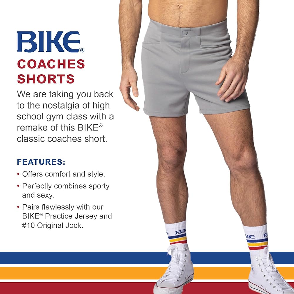 Bike Athletic Coaches Shorts | Soft Stretch Fabric for Breathable