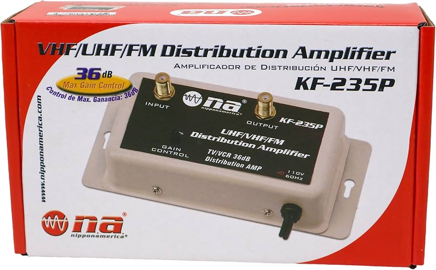 36 DB Cable Antenna Color TV Booster Signal Amplifier VHF UHF FM