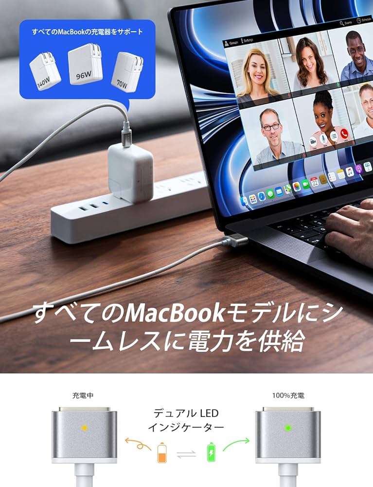 Amazon.co.jp: LISEN 140W Macbook Air 充電ケーブル (2m、PD3.1超高速