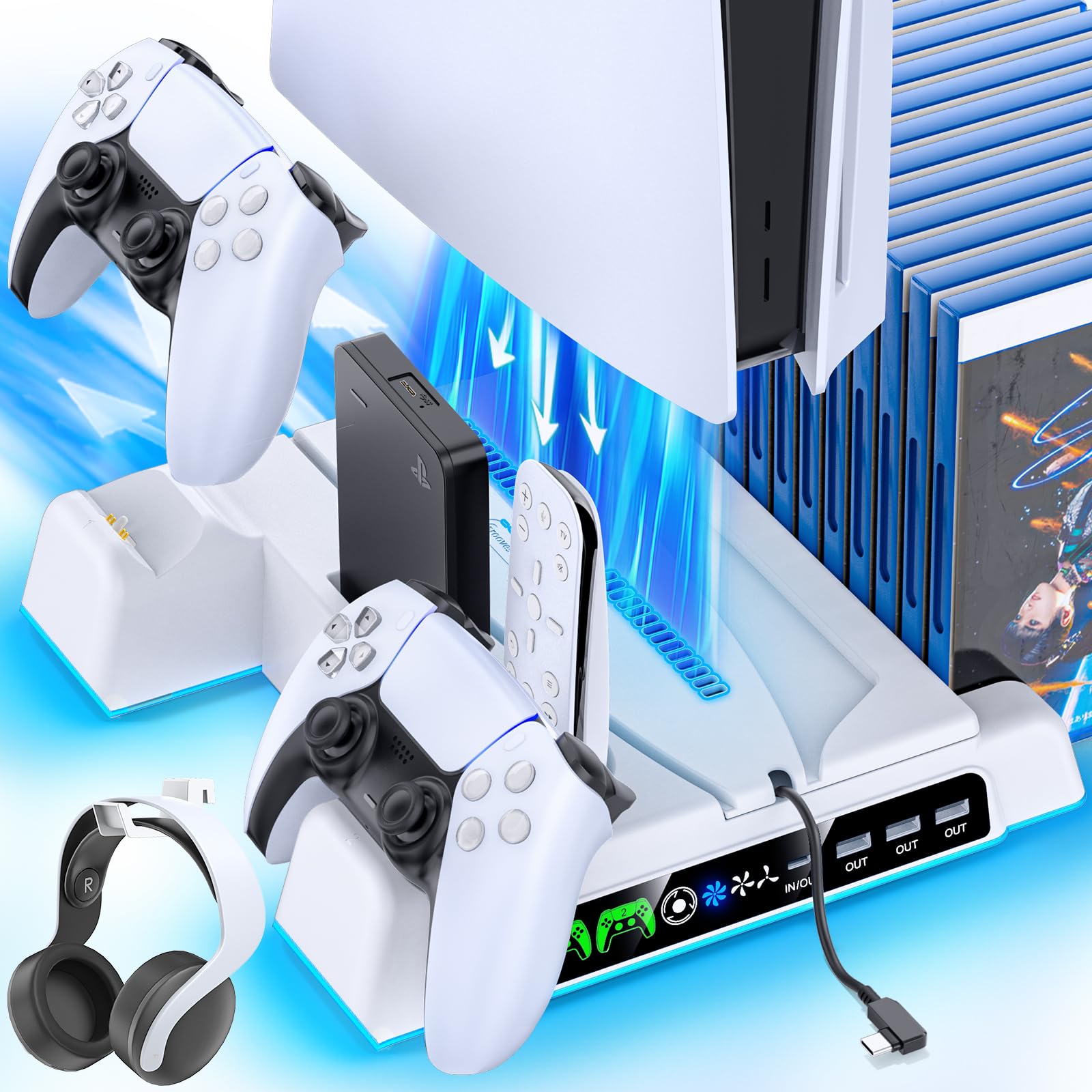 Amazon.co.jp: 【PS5/PS5 Slim/PS5 Pro対応】PS5 Slim 縦置き 冷却