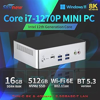 Amazon.co.jp: Skynew ミニPC インテル 第12世代 Core i7-1270P / 16GB