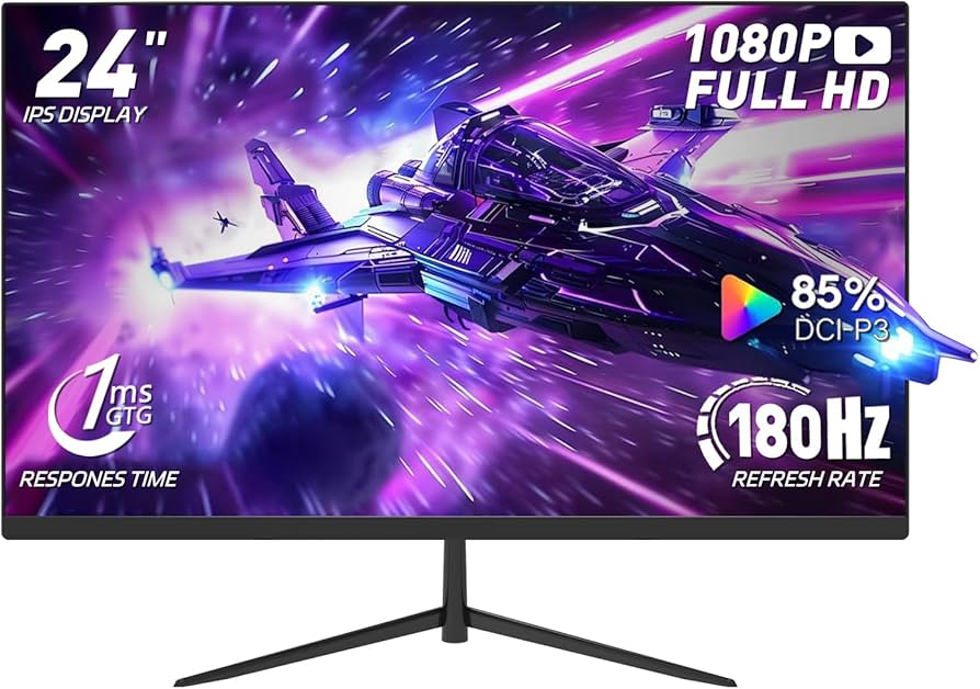 Amazon.com: 24 Inch FHD IPS Gaming Monitor, 180Hz, 1ms, HDMI VGA